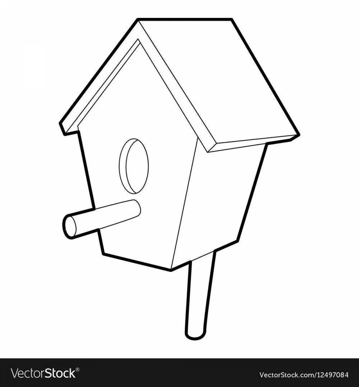 Exquisite birdhouse coloring book for 3-4 year olds