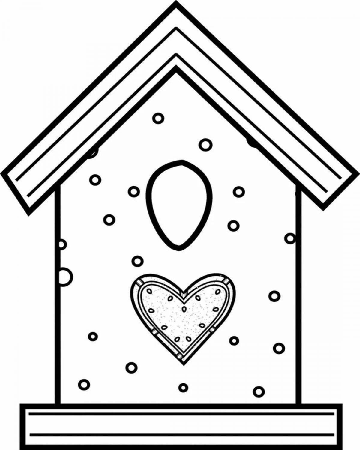 Perfect birdhouse coloring for toddlers 3-4