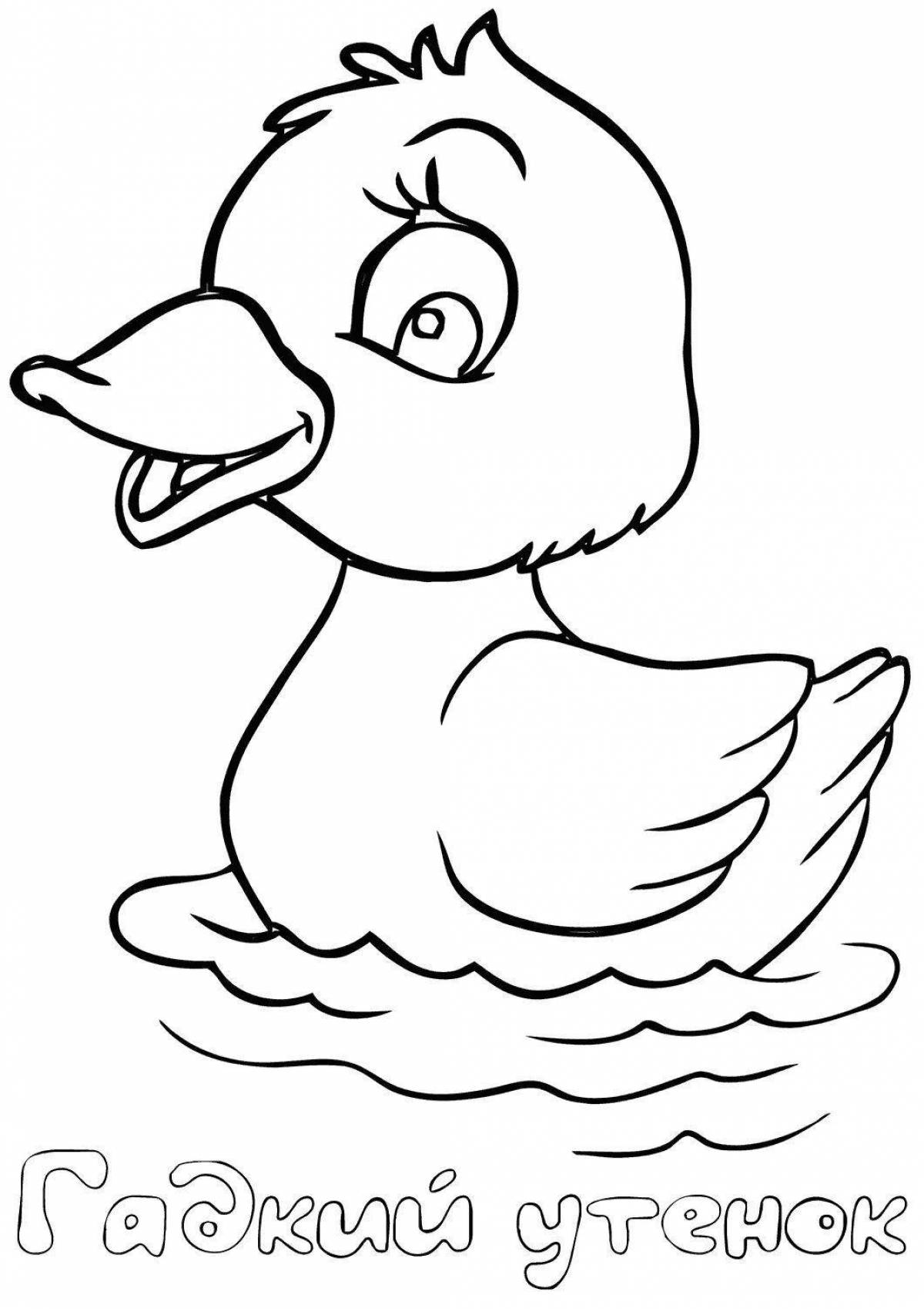 Coloring duck for children 3-4 years old
