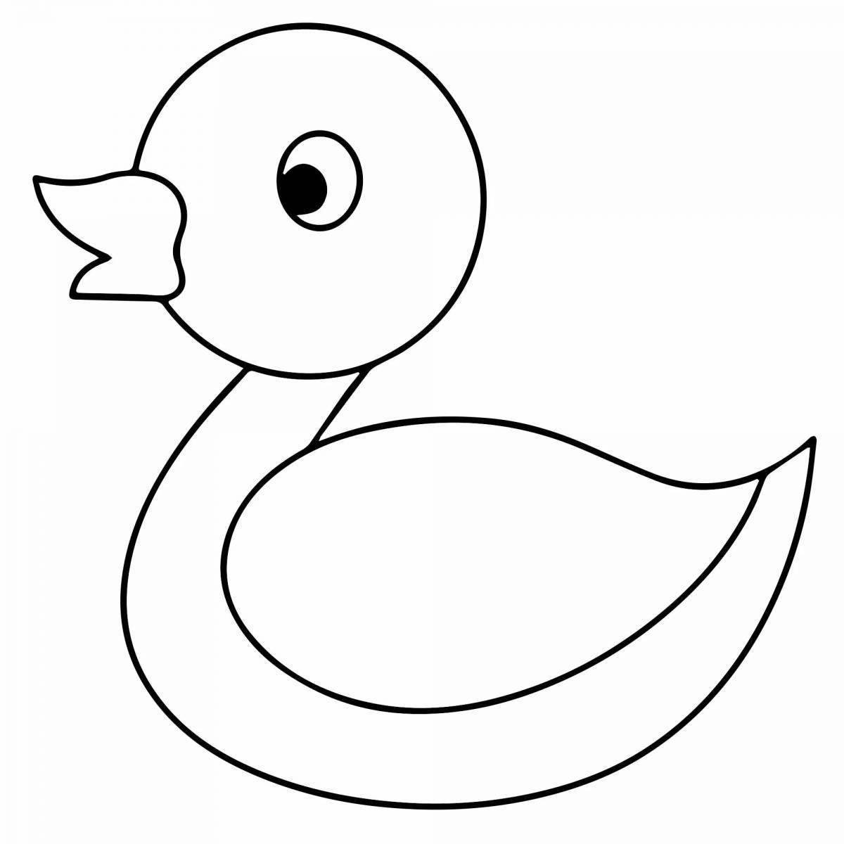 Fancy duck coloring book for 3-4 year olds