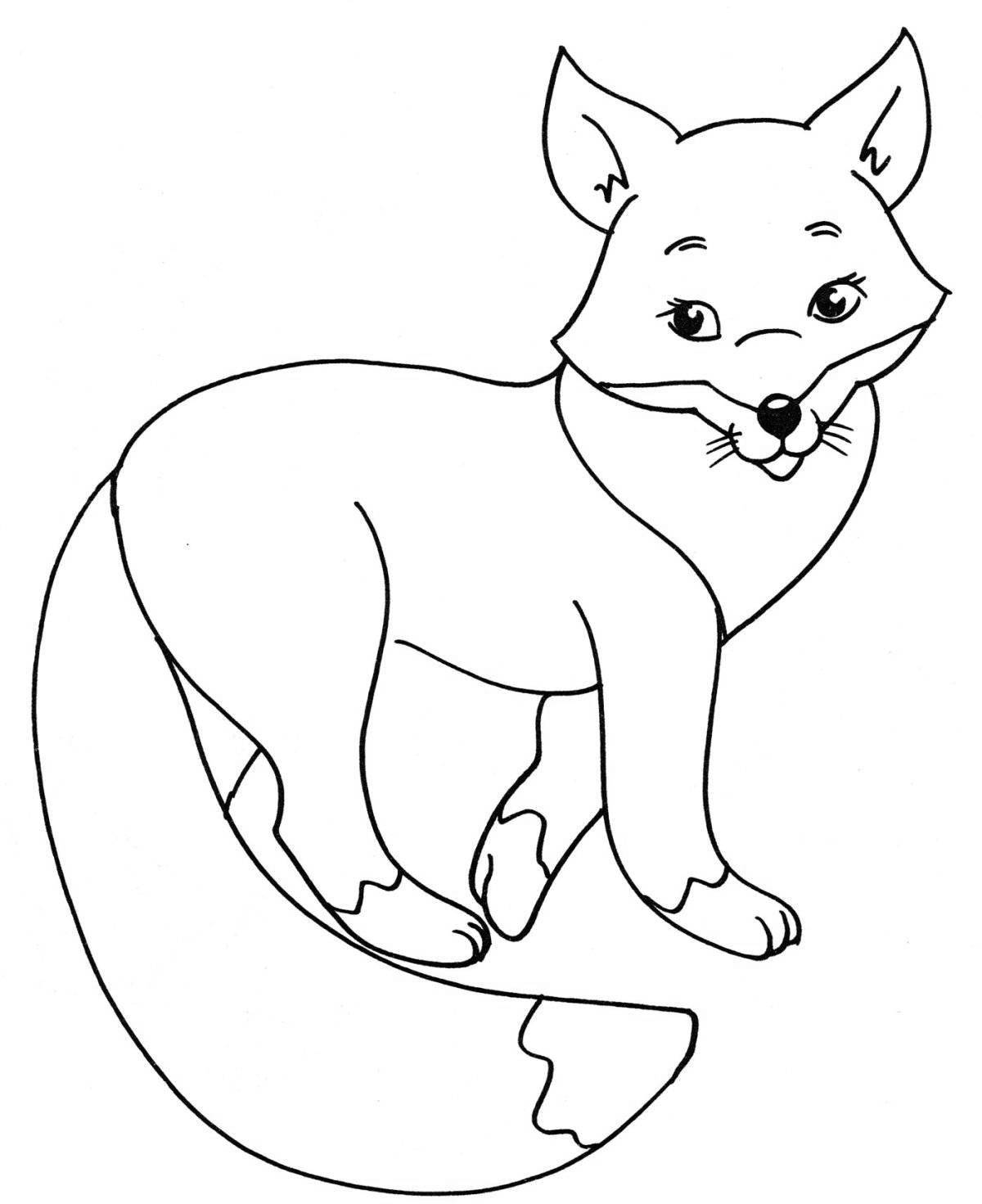 Colourful fox coloring book for 2-3 year olds