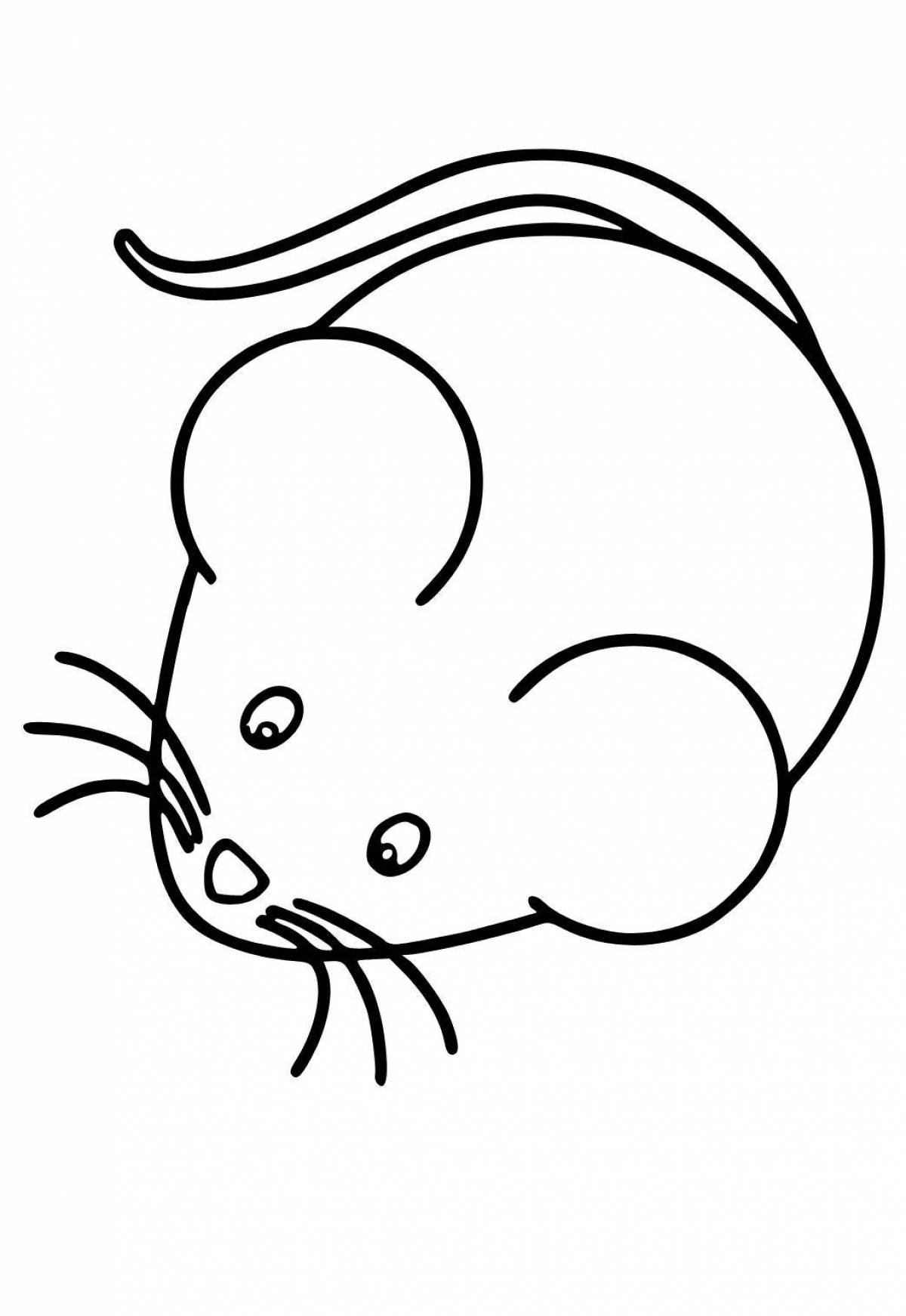 Красочная раскраска с мышью для детей 4-5 лет