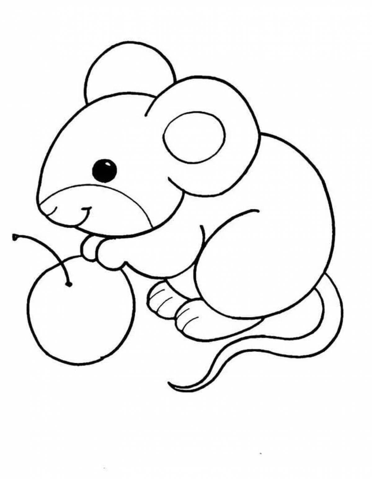 Очаровательная раскраска мышь для детей 4-5 лет