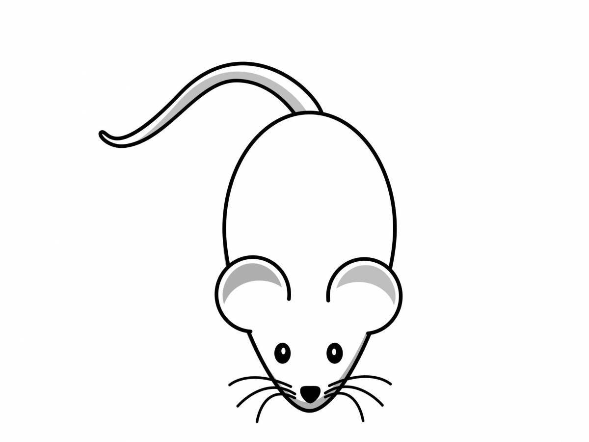 Яркая мышь-раскраска для детей 4-5 лет