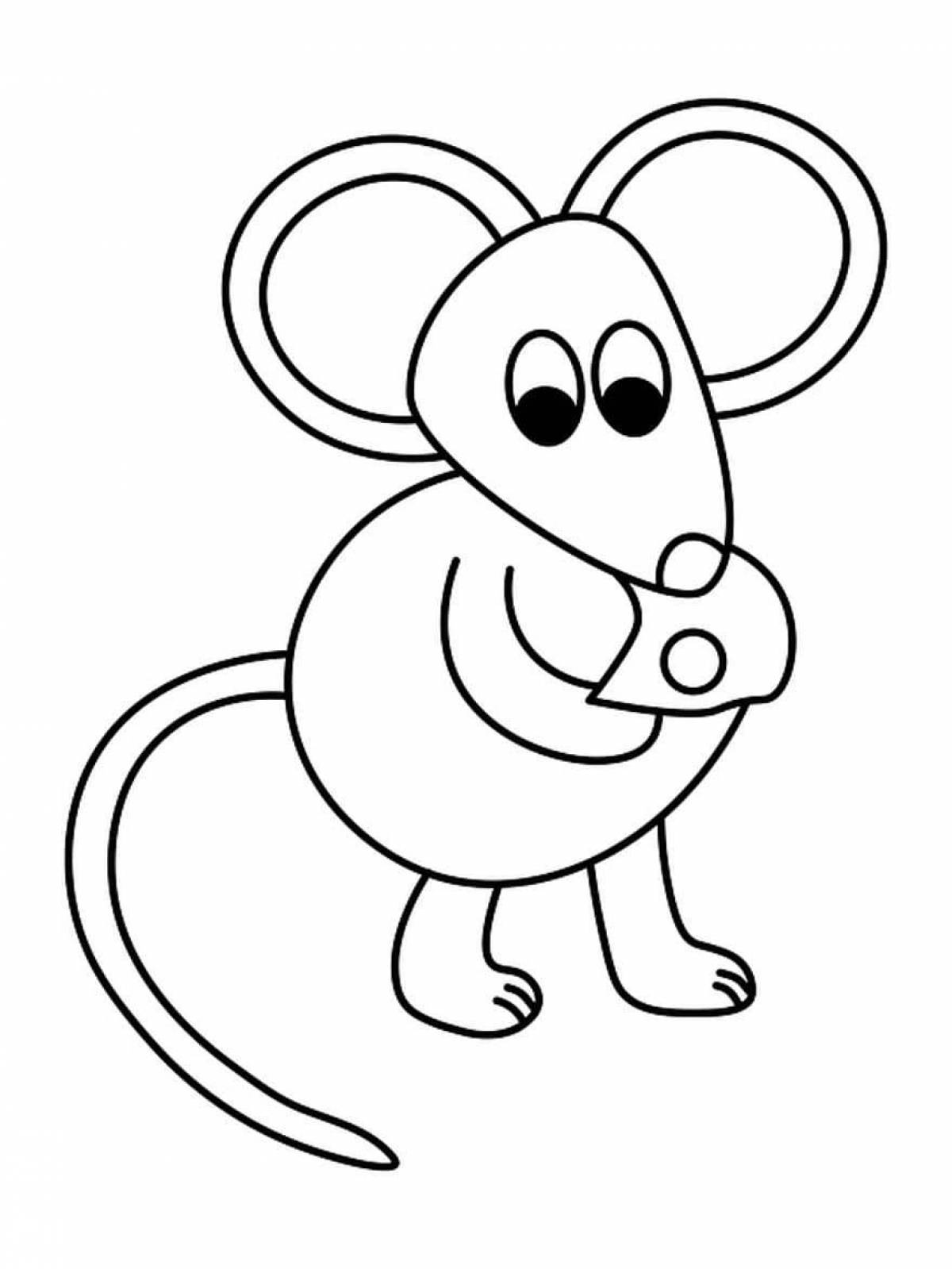 Причудливая мышь-раскраска для детей 4-5 лет