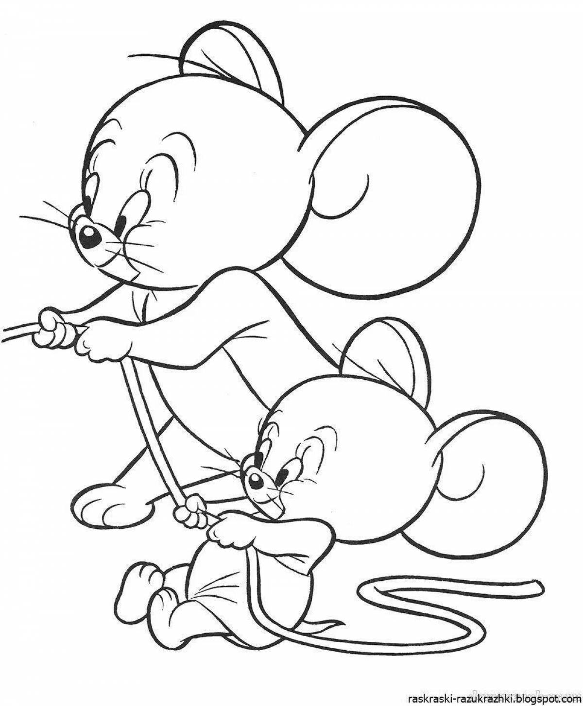 Очаровательная мышь-раскраска для детей 4-5 лет