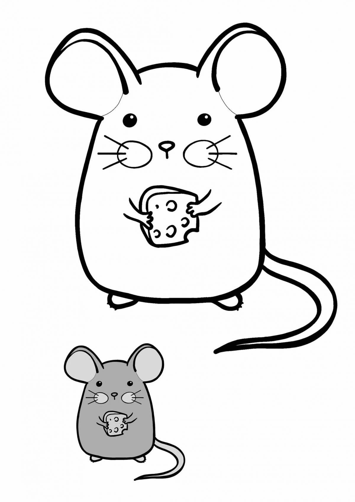 Очаровательная мышка-раскраска для детей 4-5 лет