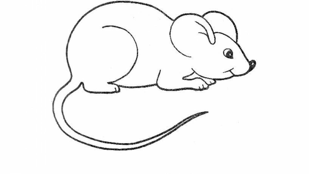 Милая мышь-раскраска для детей 4-5 лет