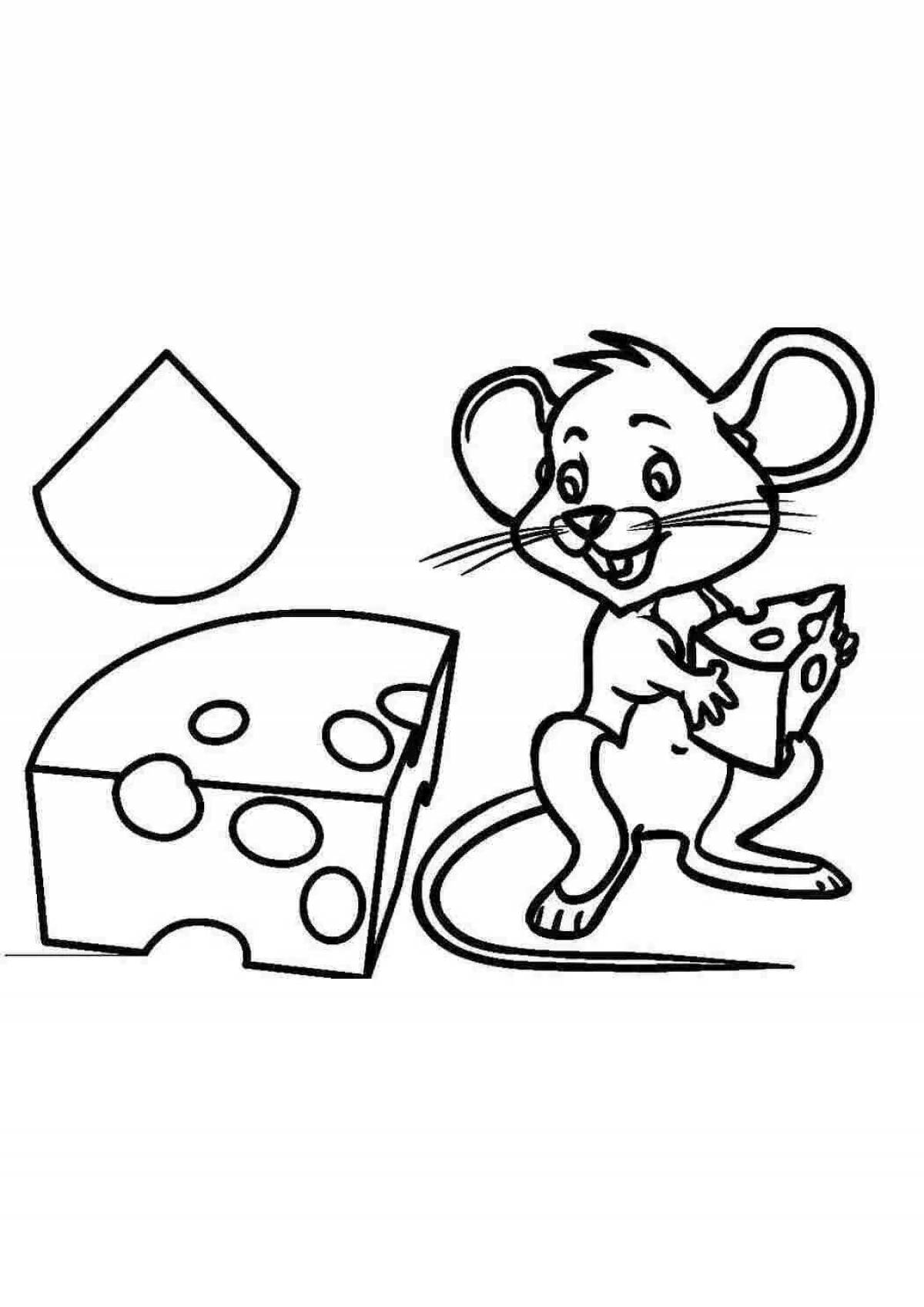 Красочная раскраска мышь для детей 4-5 лет