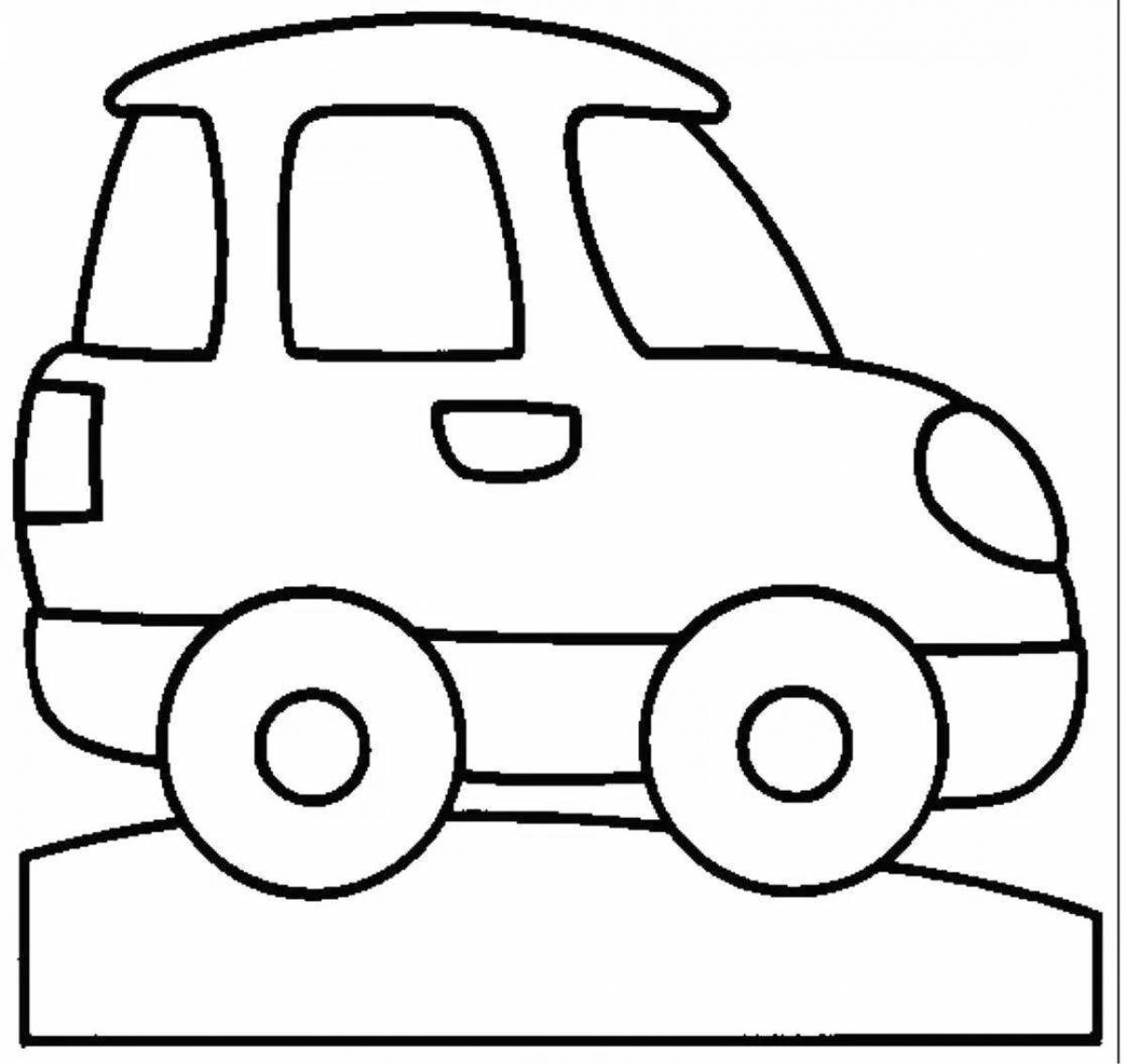 Crazy cars coloring page for 2 year olds