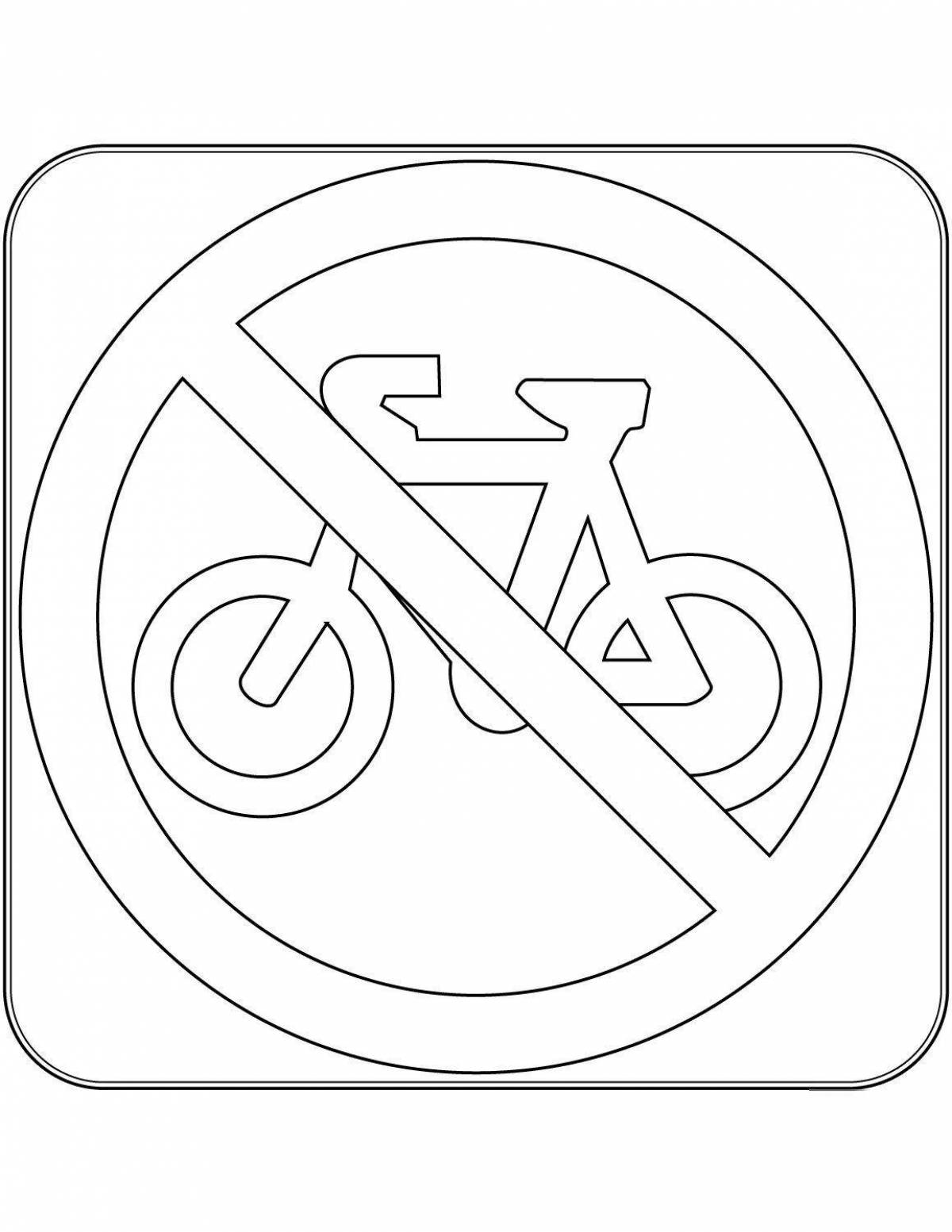 Colorful prohibition traffic signs coloring page