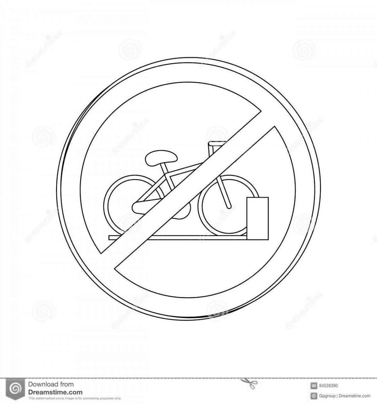 Coloring page wonderful prohibitory road sign