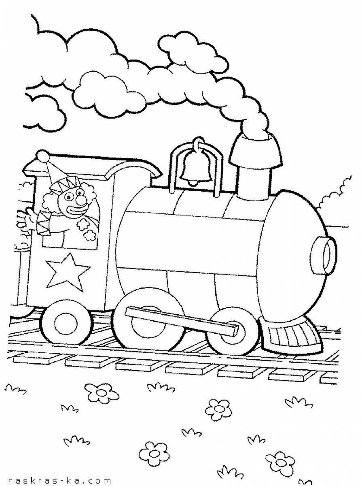 Очаровательная раскраска поезда для малышей