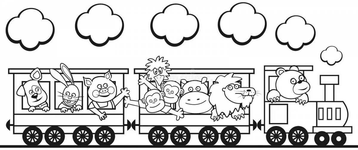 Раскраска «веселый поезд» для детей