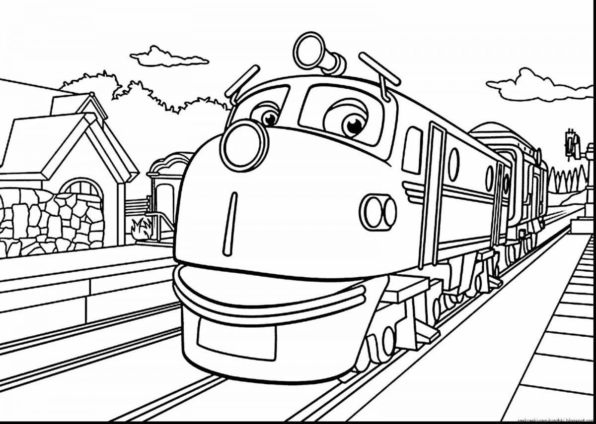 Раскраска радостный поезд для детей