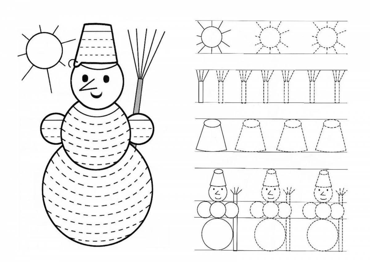 Bright hatching coloring for children 4-5 years old