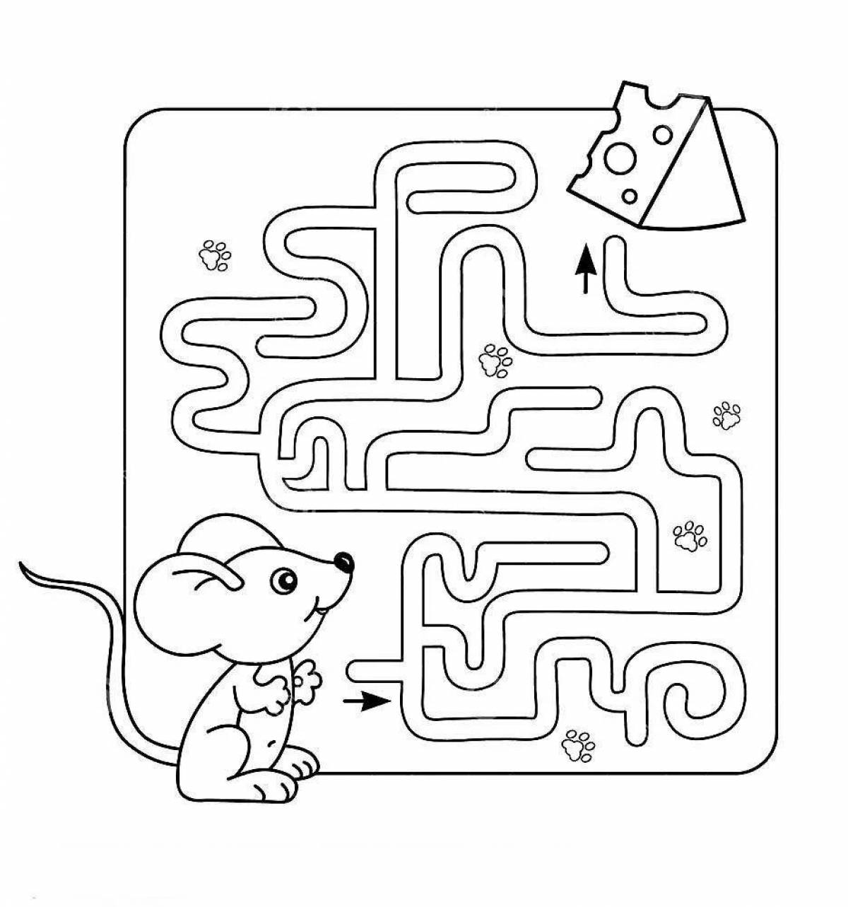 Creative coloring maze for kids