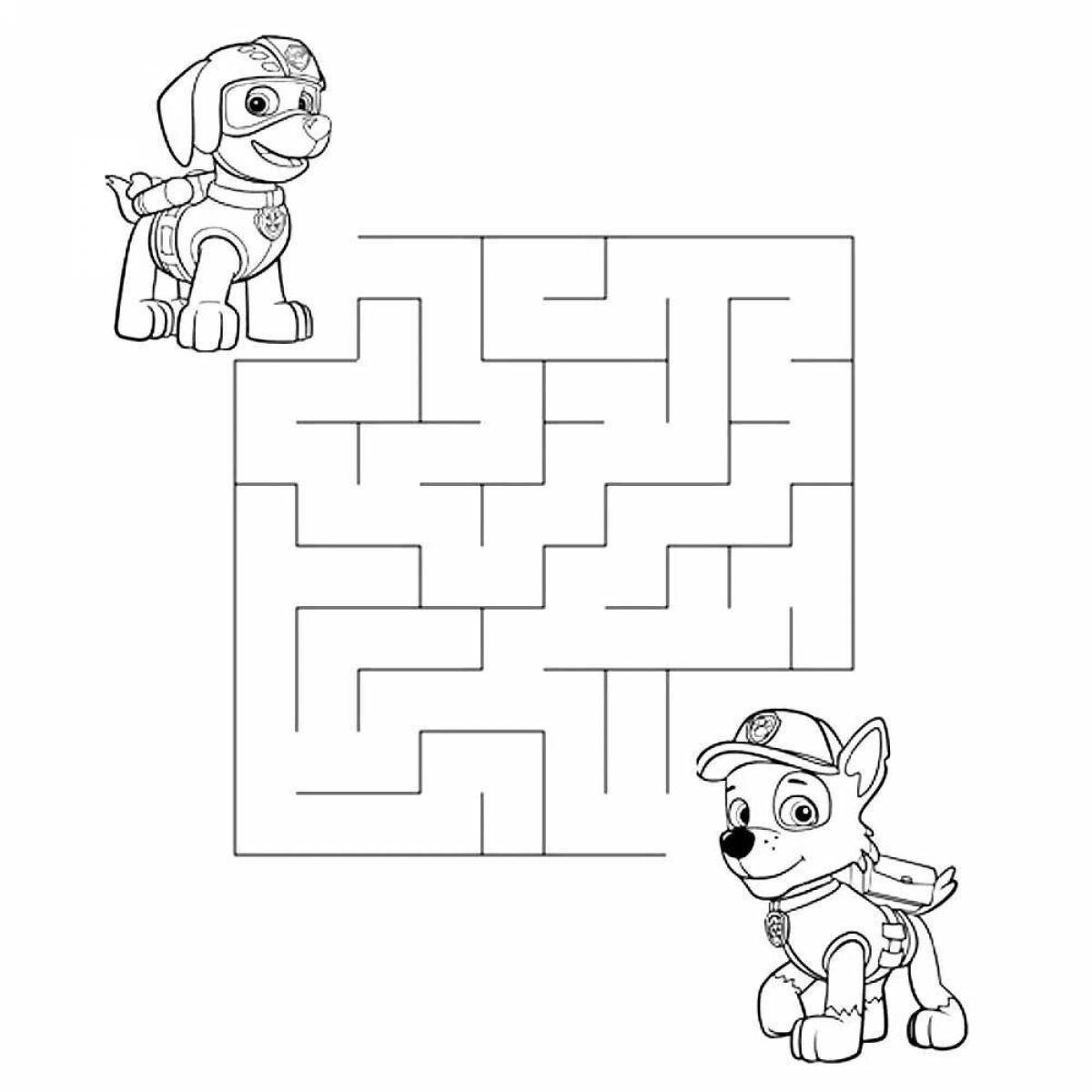 Complex maze coloring book for kids