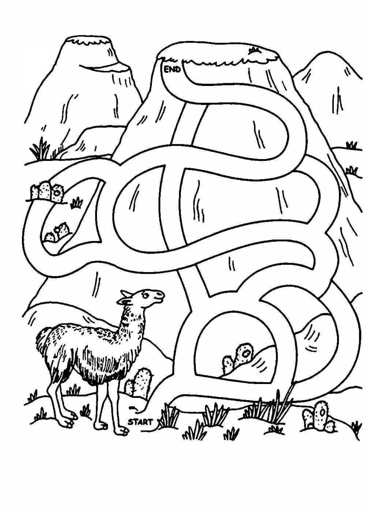 Educational coloring maze for children