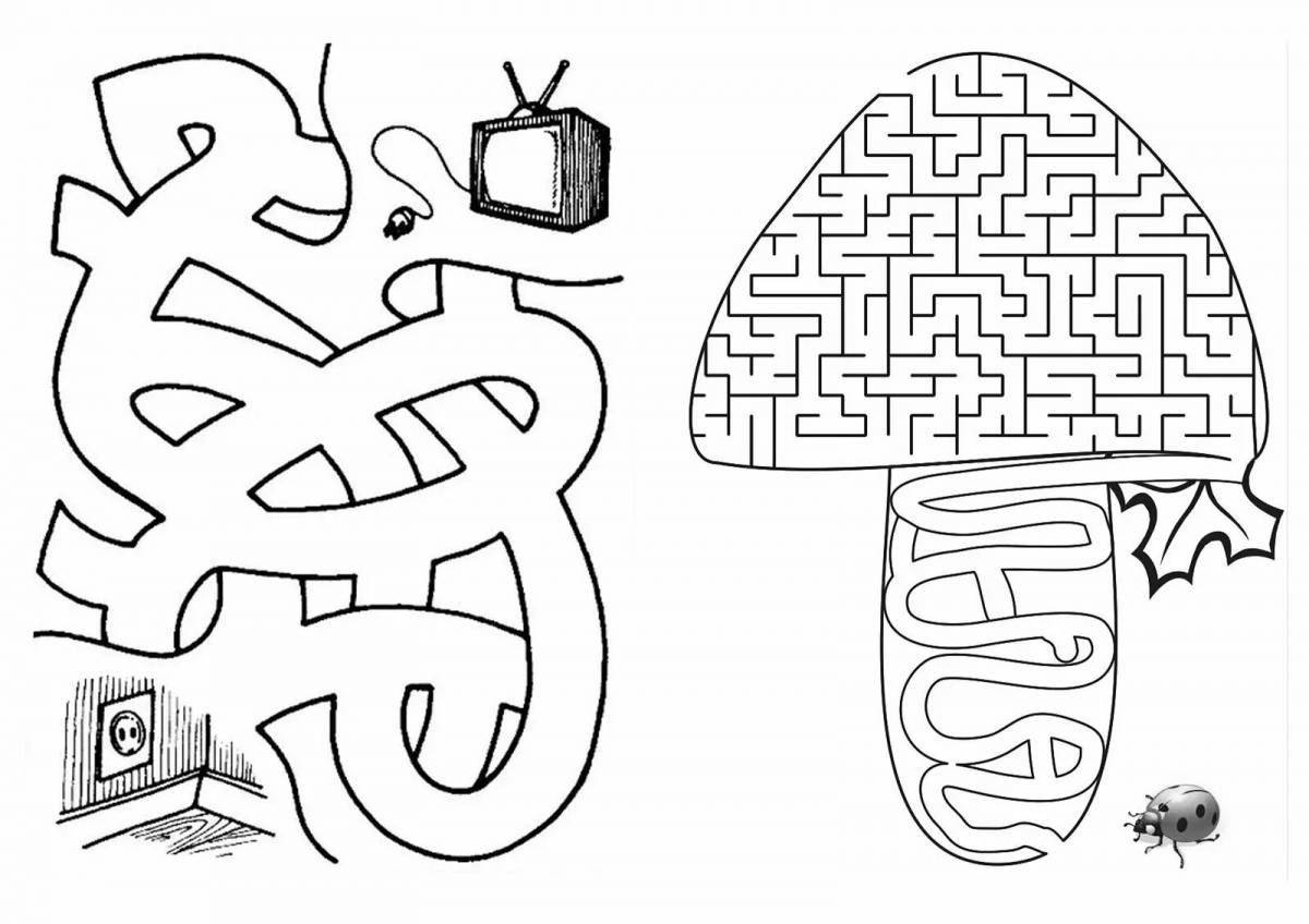 Inspirational maze coloring book for kids