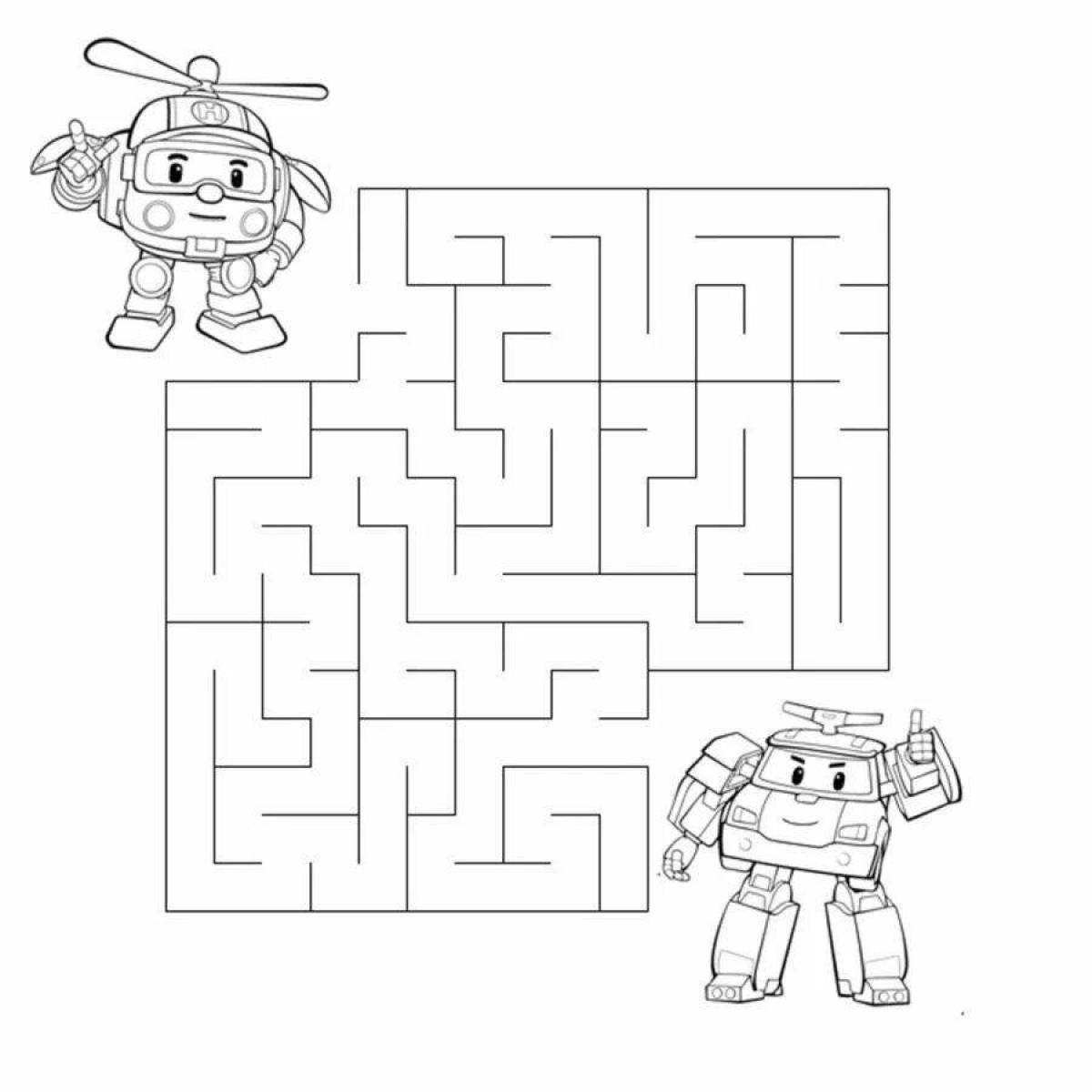 Intricate maze coloring book for 4 year olds