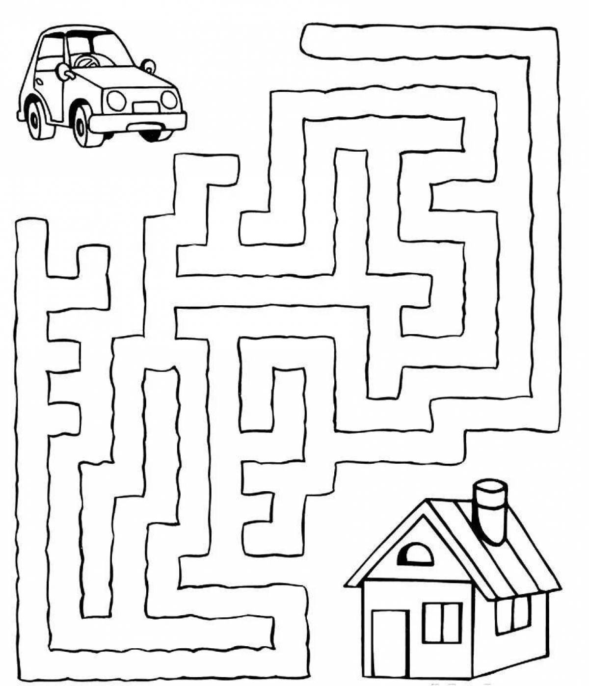 Innovative maze coloring book for 4 year olds