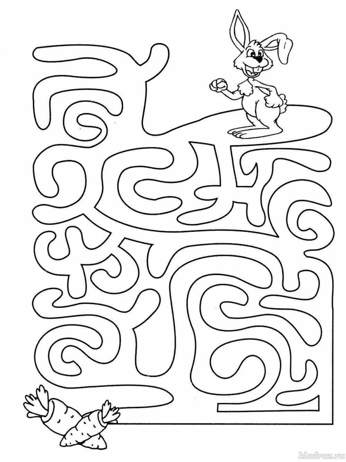 Inspiring maze coloring book for 4 year olds