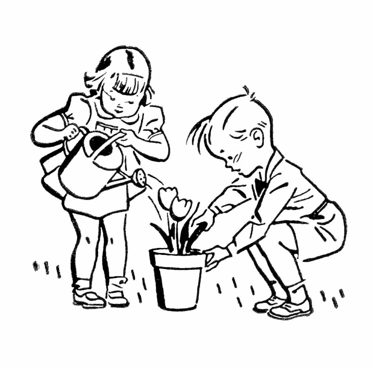 Уход за комнатными растениями для детей #4