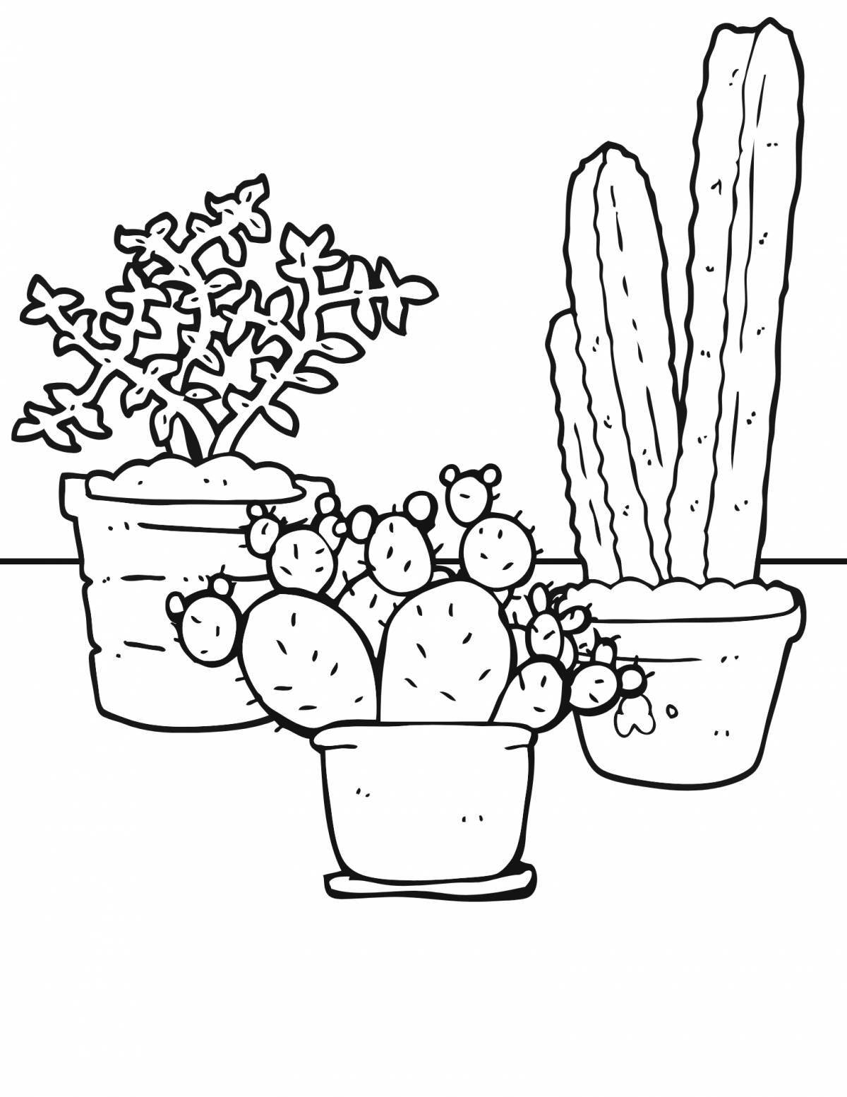 Creative houseplant coloring book for 3-4 year olds