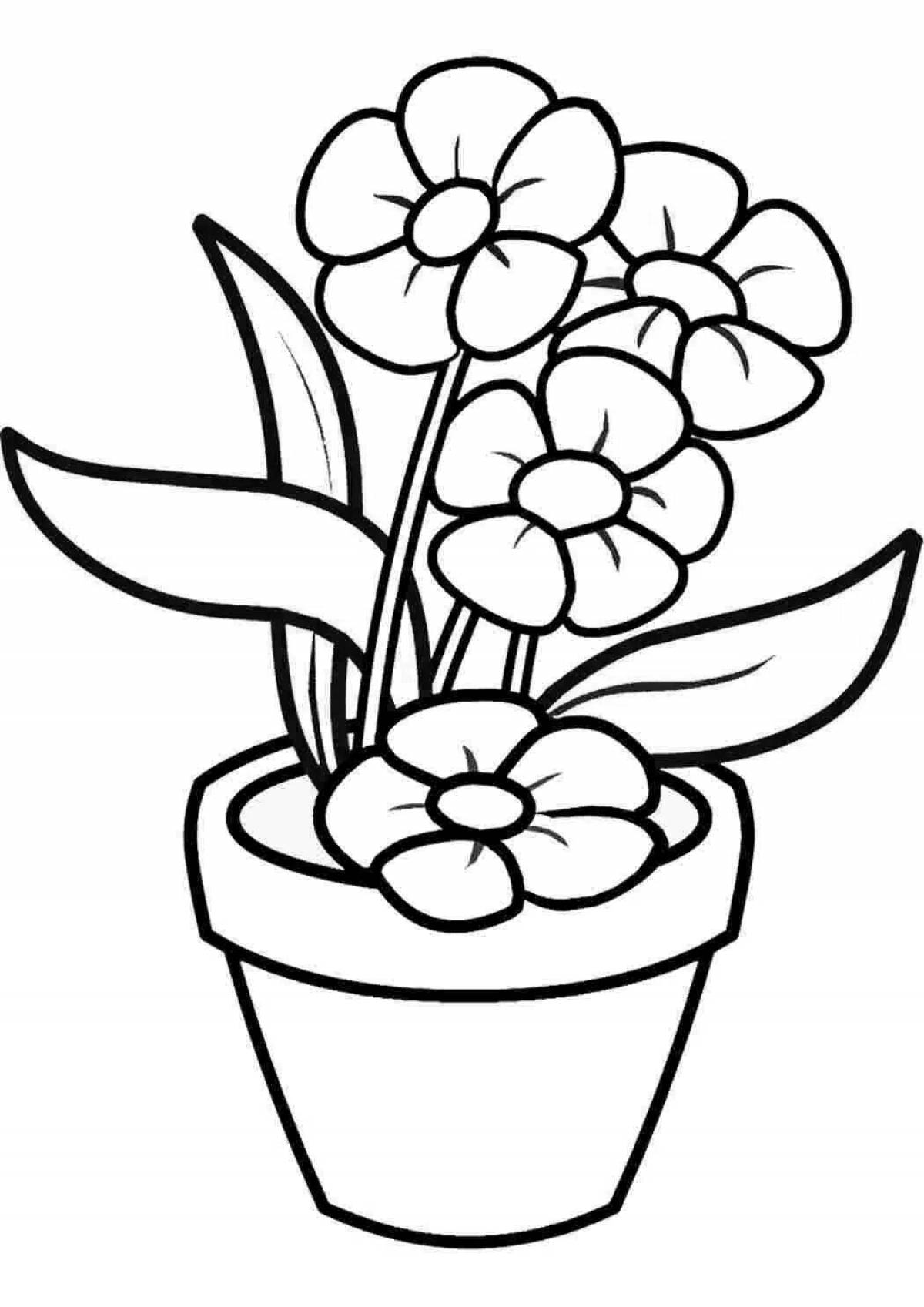 Coloring book magical houseplant for 3-4 year olds