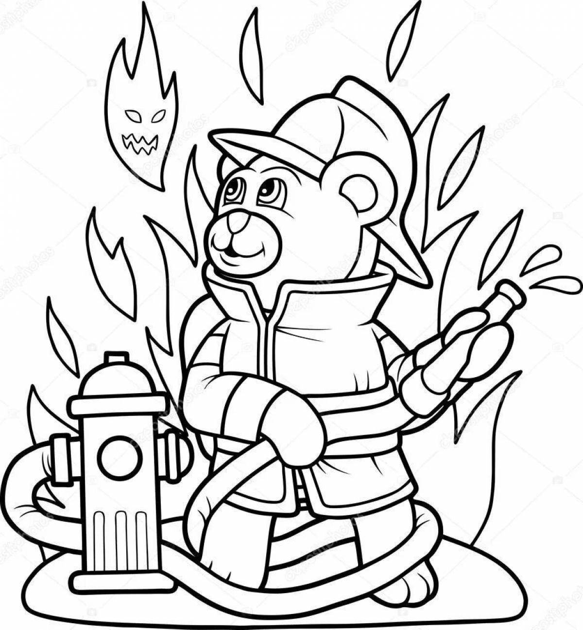 Fire fire safety coloring book for kindergarten