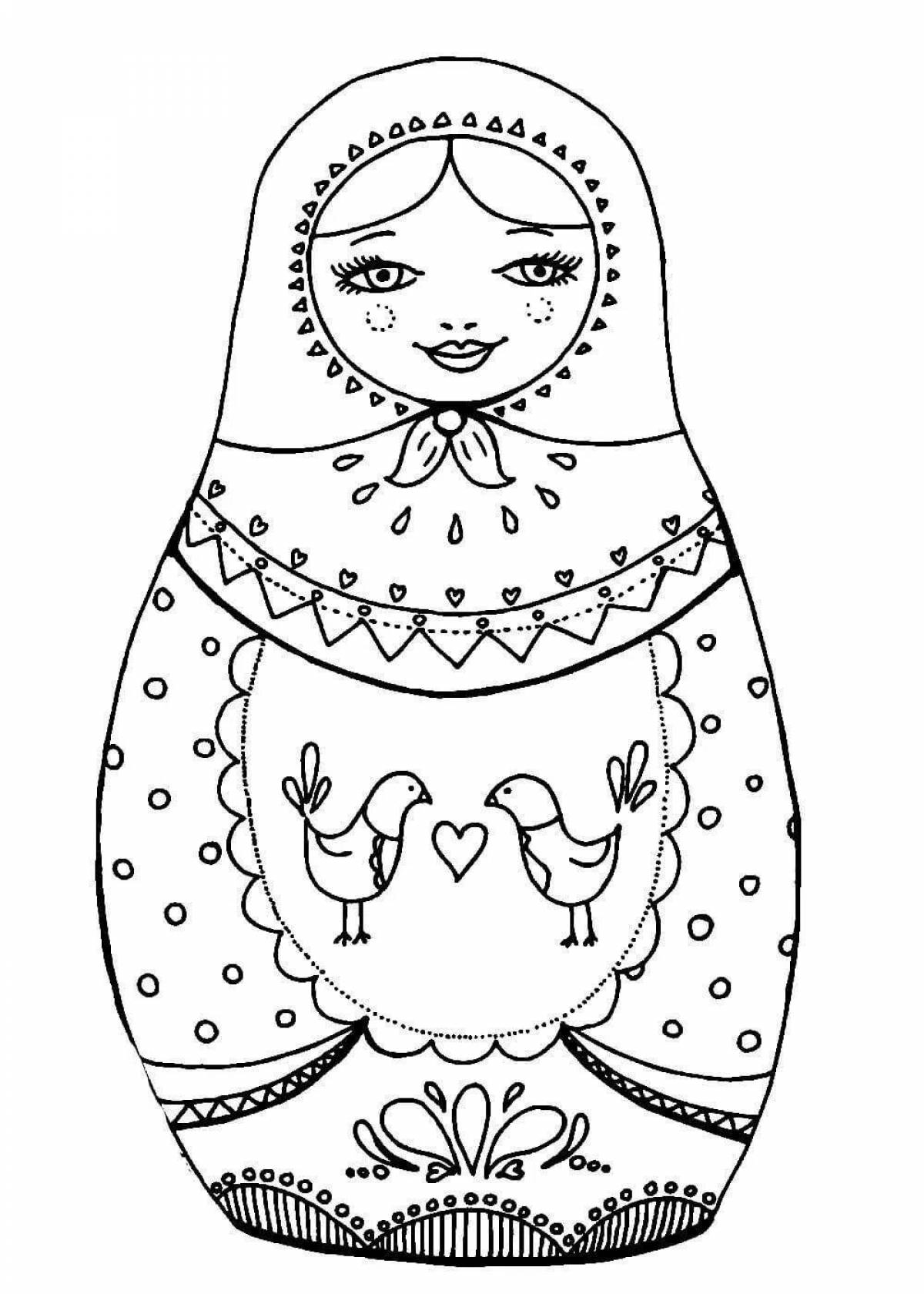 Amazing Russian matryoshka coloring book for 6-7 year olds