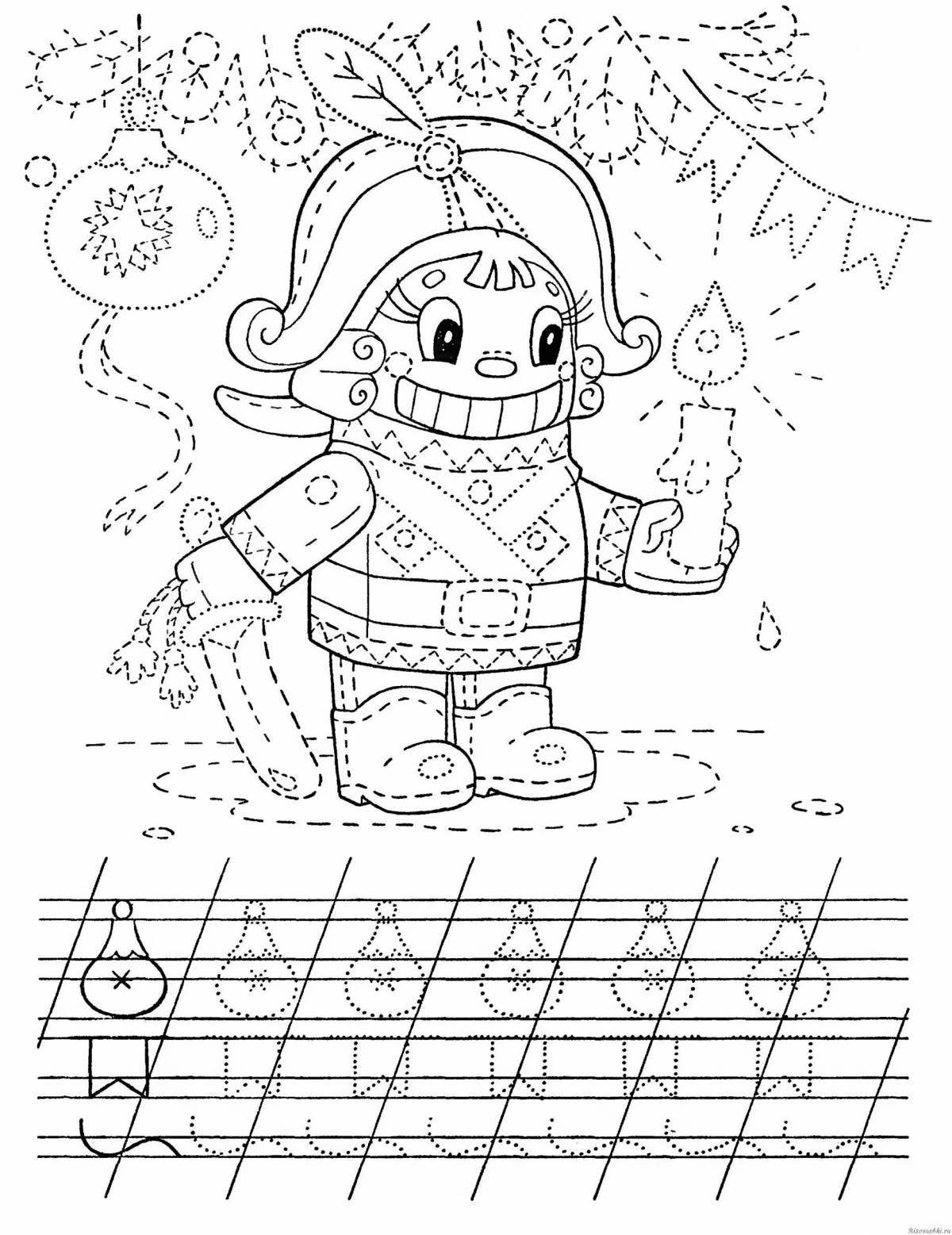 Coloring book charming nutcracker and mouse king