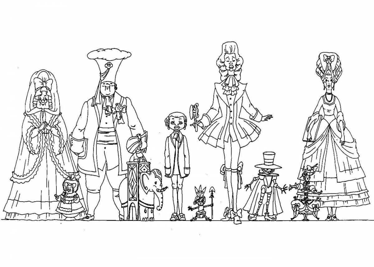 Radiant Nutcracker and Mouse King coloring page