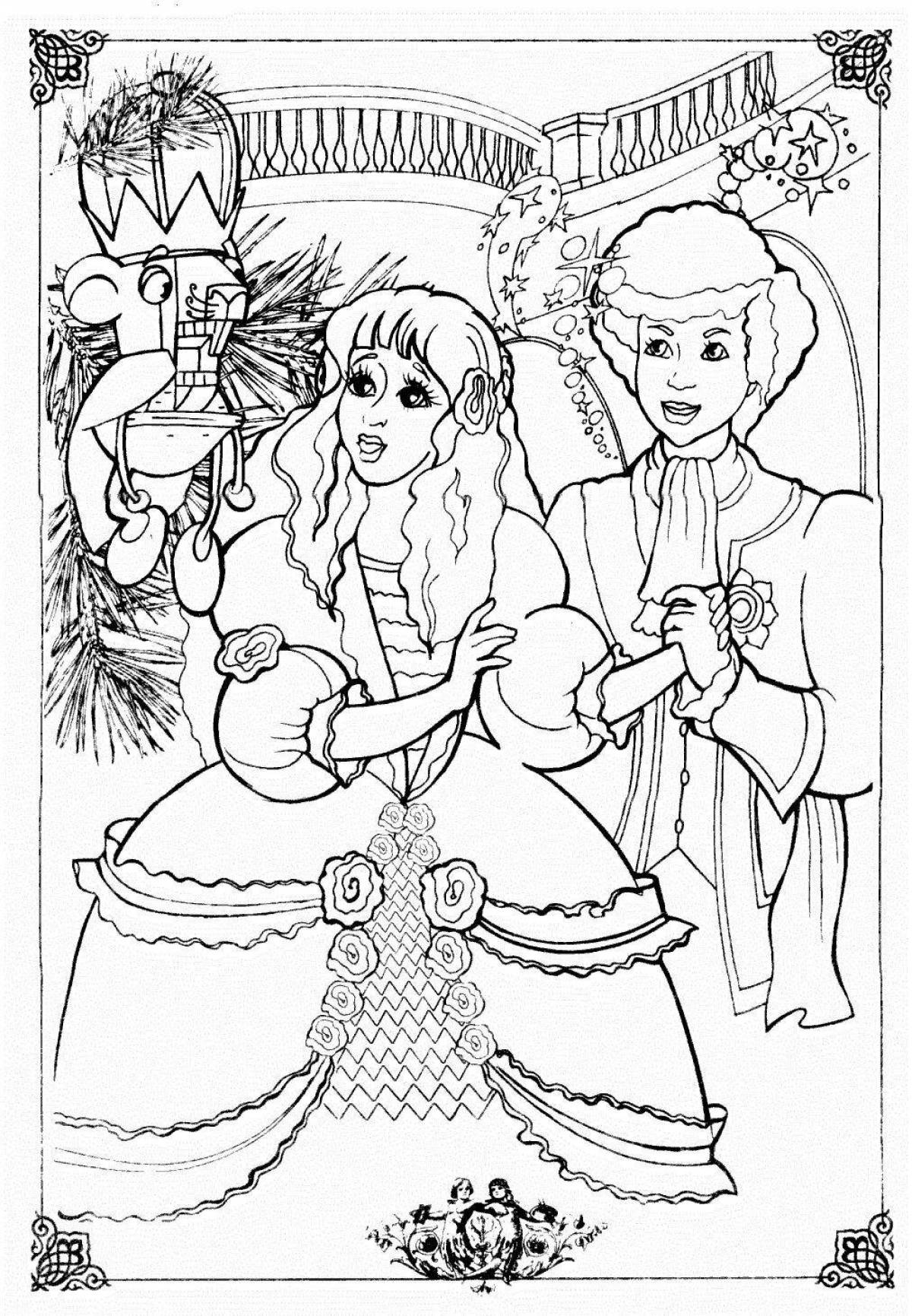 Jolly nutcracker and mouse king coloring book