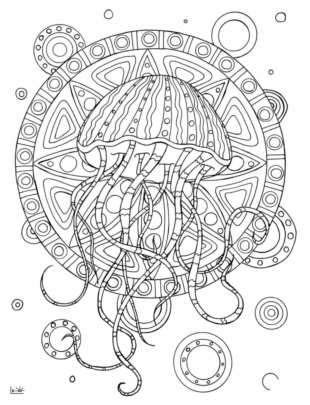 A fascinating coloring book sea therapy antistress for adults polbennikova