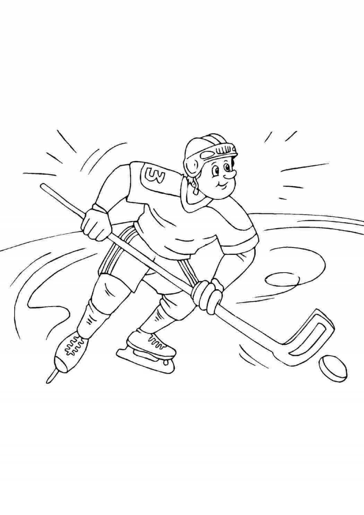 Glowing winter sports coloring book for preschoolers
