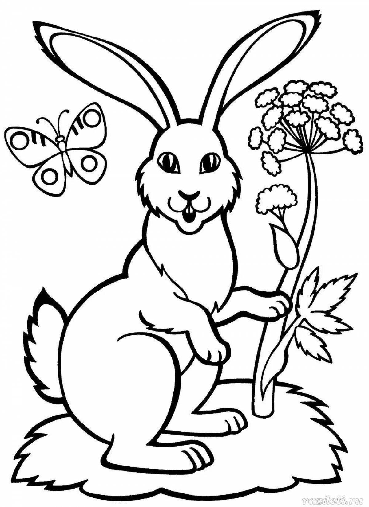 Colorful forest animal coloring page for 3-4 year olds