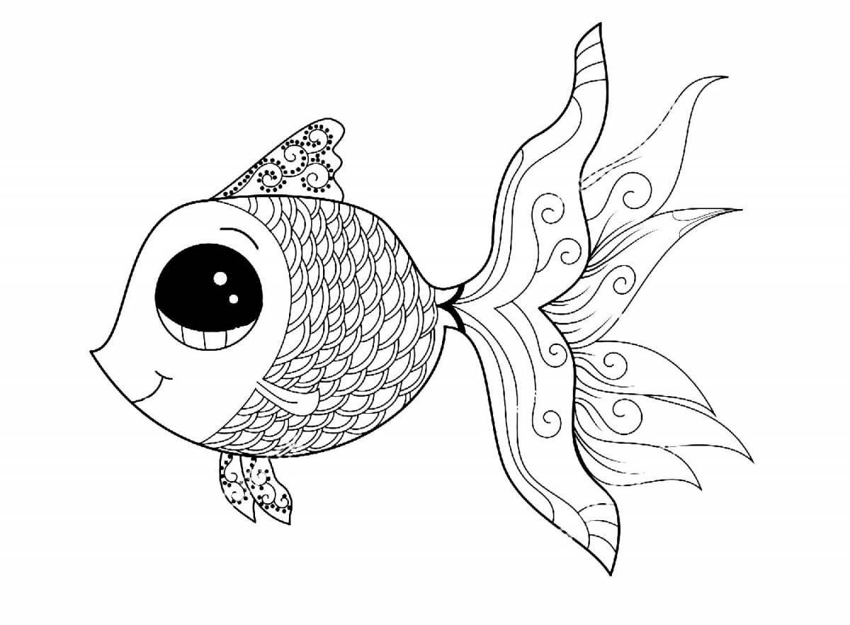 Coloring pages with goldfish for children 3-4 years old