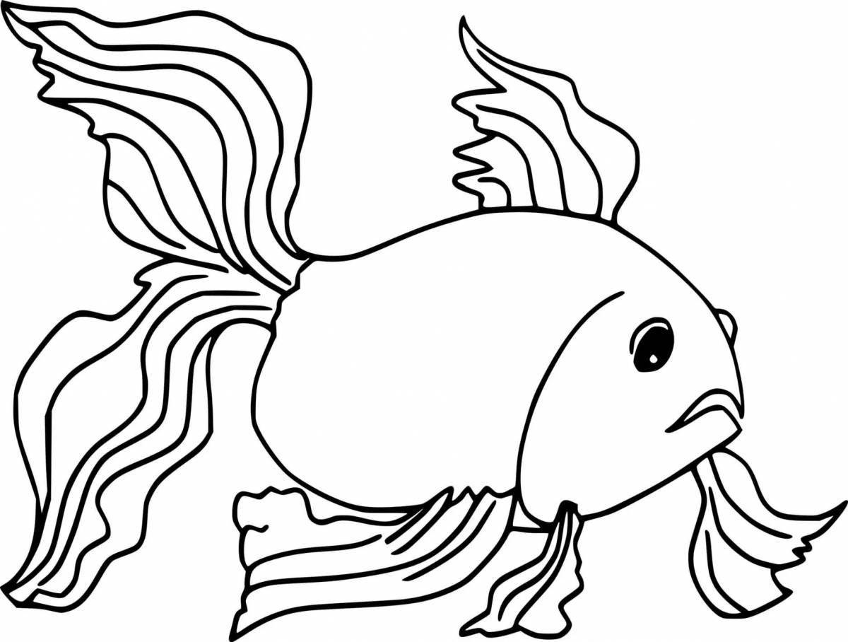 Очаровательная раскраска с золотыми рыбками для детей 3-4 лет