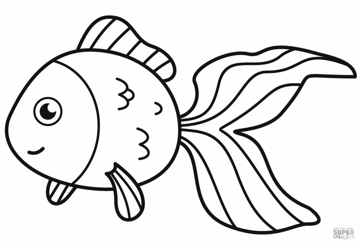 Раскраска рыба Золотая рыбка. золотая рыбка - картинки для раскраски простая для малышей