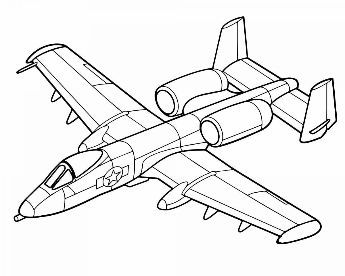 Увлекательная раскраска военных самолетов для детей 5-6 лет