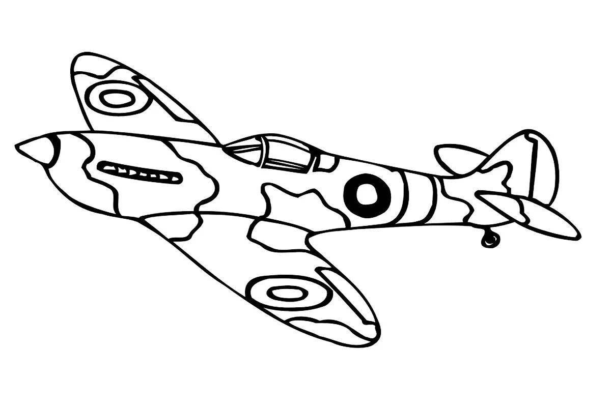 Beautiful military aircraft coloring pages for 5-6 year olds