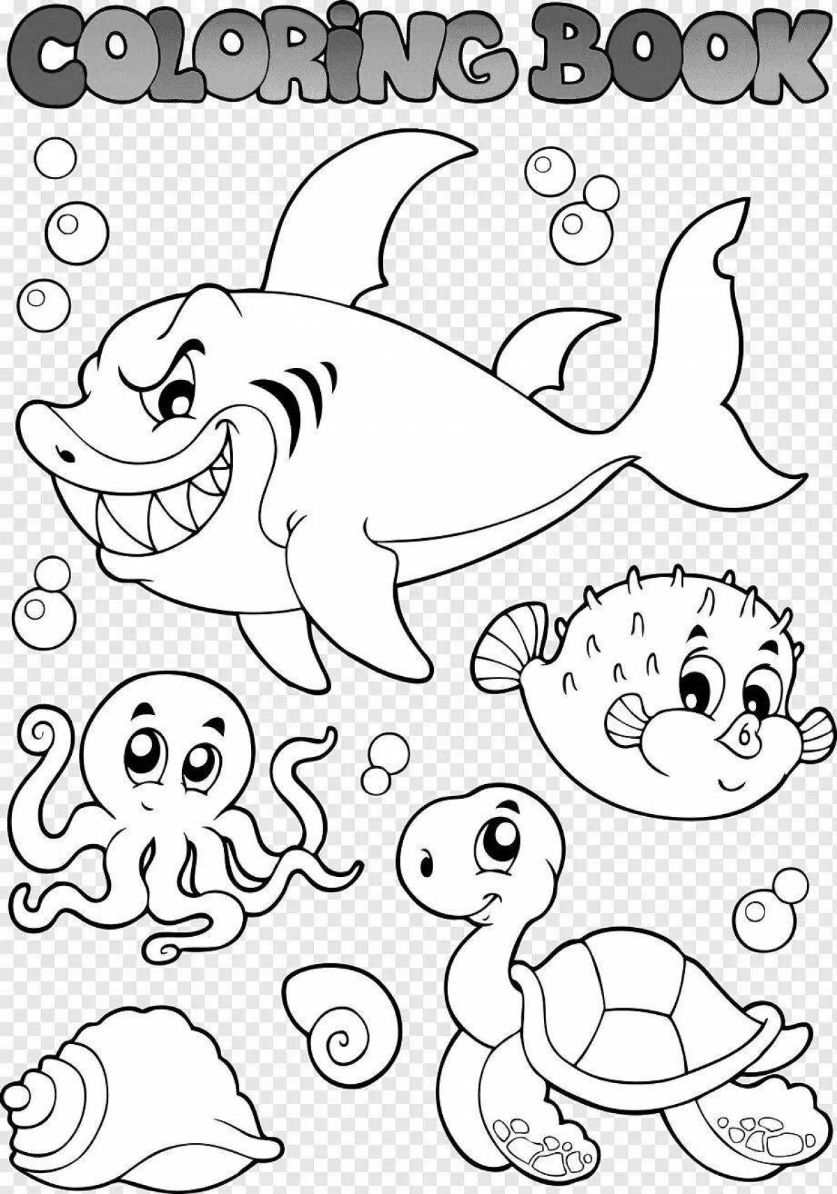 Photo Gorgeous marine life coloring pages for kids