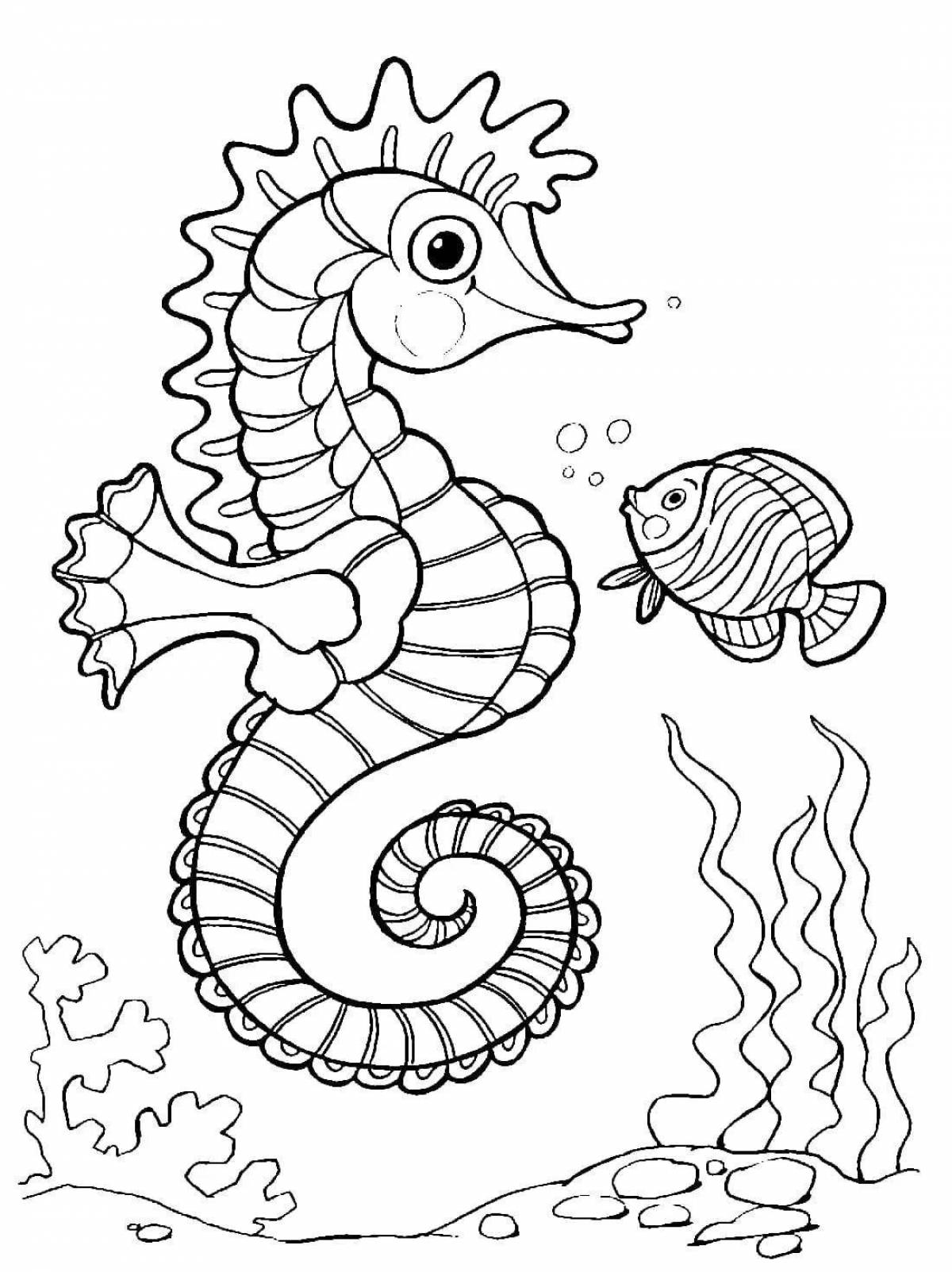 Great marine life coloring book for 4-5 year olds