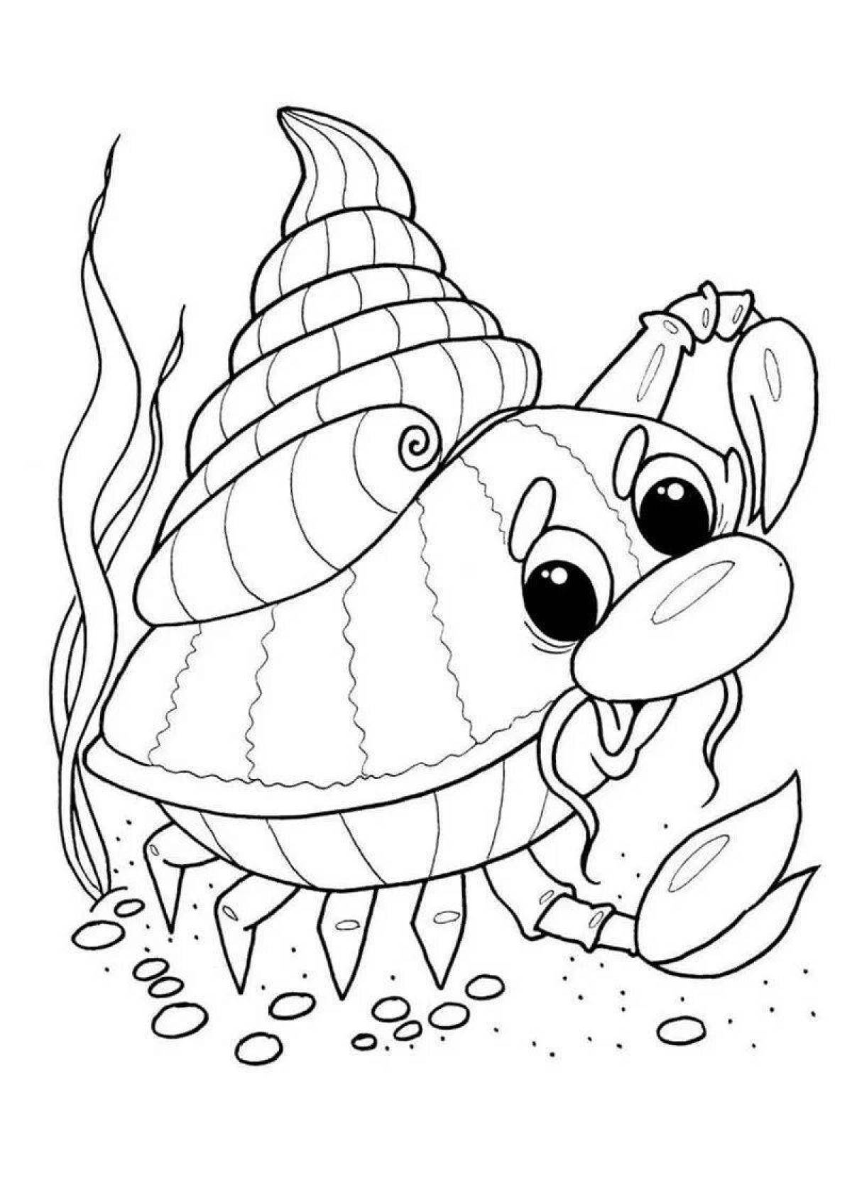 Photo Fun marine life coloring page for 4-5 year olds