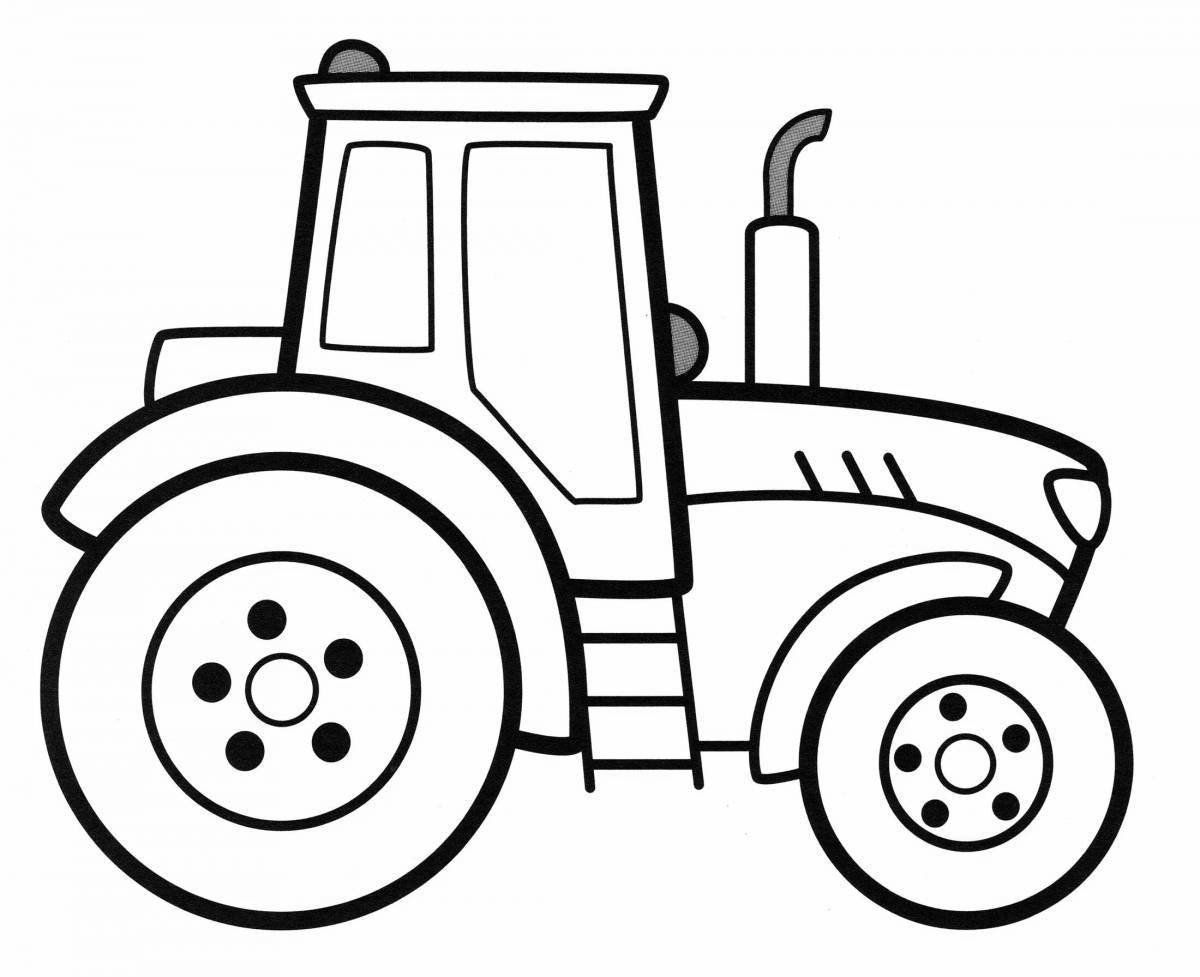 Exciting blue tractor coloring book for kids