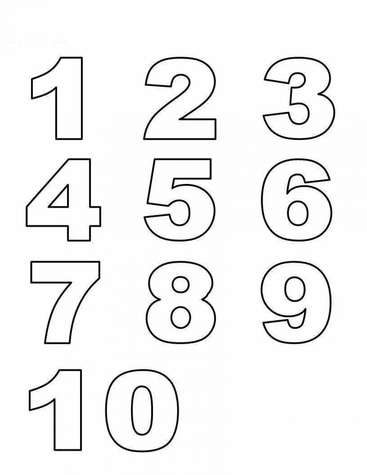 Coloring pages with numbers from 1 to 10 for children