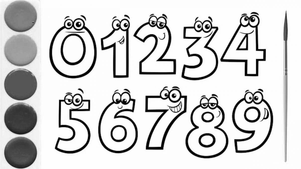 Crazy coloring pages with numbers from 1 to 10 for kids