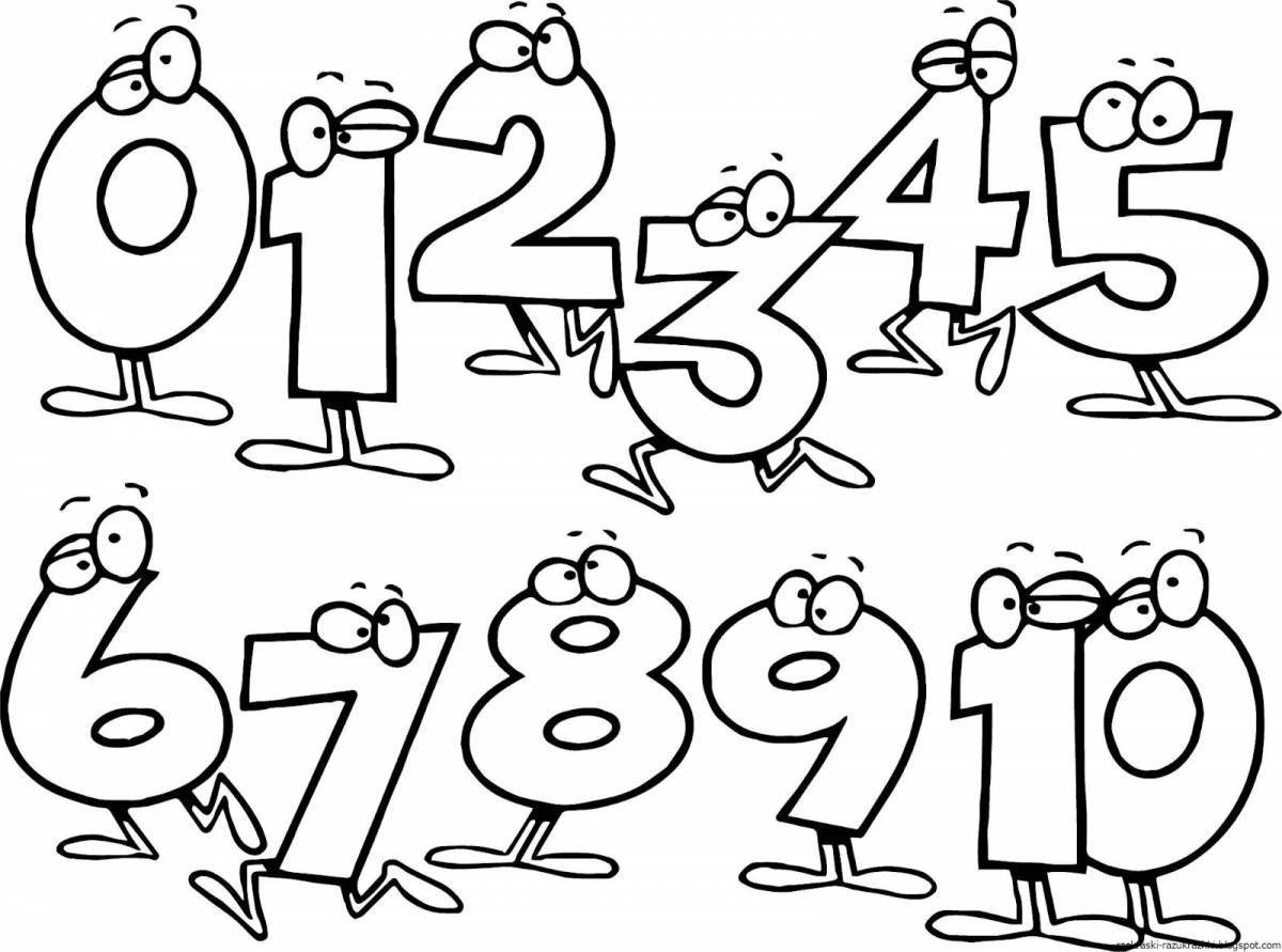 Coloring pages with numbers from 1 to 10 for kids